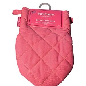 New Juicy Couture Set Of 2 Mini Oven Mitts In Barbie Pink